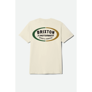 BRIXTON Men's Rhett Standard Short Sleeve T-Shirt, Large, Cream