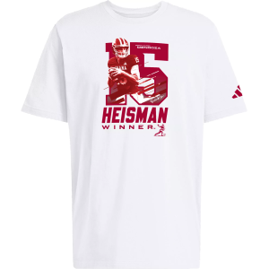 adidas Adult Indiana Hoosiers Fernando Mendoza #15 Heisman White T-Shirt, Men's, Small