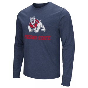 Colosseum Men's Fresno State Bulldogs Navy Playbook Long Sleeve T-Shirt, Small, Blue