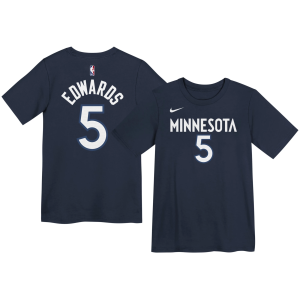 Nike Youth Minnesota Timberwolves Navy Anthony Edwards #5 Icon T-Shirt, Small, Blue