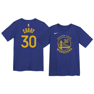 Nike Boys' Golden State Warriors Steph Curry #30 Blue T-Shirt, Small