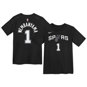 Nike Youth San Antonio Spurs Black Victor Wembanyama #1 Icon T-Shirt, Small