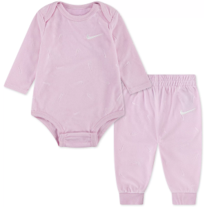 Nike Infant Girls' Essentials Bodysuit & Pants Set, 3M, Pink Foam