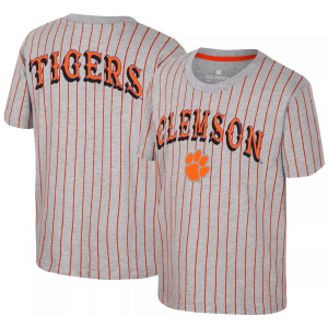 Colosseum Youth Clemson Tigers Heather Grey Firehawk T-Shirt, Medium, Gray