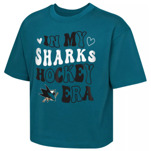 NHL Girls' San Jose Sharks Teal 'My Era' T-Shirt, Medium, Blue