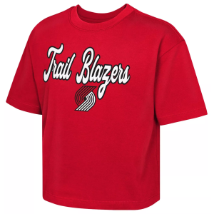 NBA Girls' Portland Trail Blazers Red In And Out Boxy T-Shirt, Large