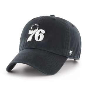 '47 Men's Philadelphia 76ers Black Clean Up Adjustable Hat