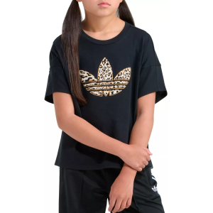 adidas Kids' Graphic Special Ink Tee, Small, Black/Cheetah
