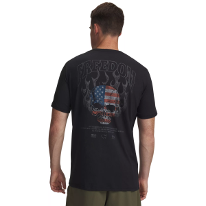 Under Armour Men's Freedom Fire Skull Graphic T-Shirt, Medium, Black/Red