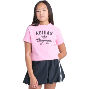 adidas Girls' Originals Raglan T-Shirt, Medium, Light Pink