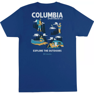 Columbia Men's Carson Short Sleeve T-Shirt, Medium, Mountain Blue