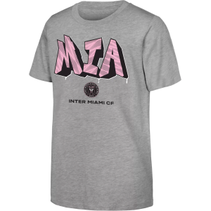 MLS Youth Inter Miami CF Heather Grey Blockbuster T-Shirt, Small, Gray