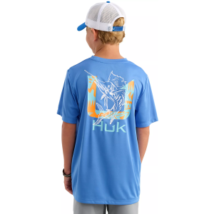 HUK Kids' Pursuit Vibes Graphic Tee, Large, Regatta