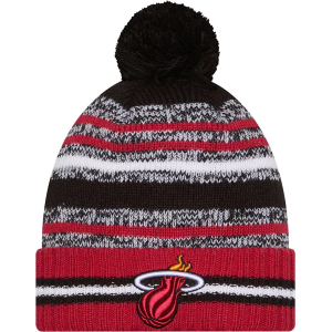 New Era Adult Miami Heat Black Cheer Knit Hat, Men's