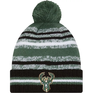 New Era Adult Milwaukee Bucks Green Cheer Knit Hat, Men's