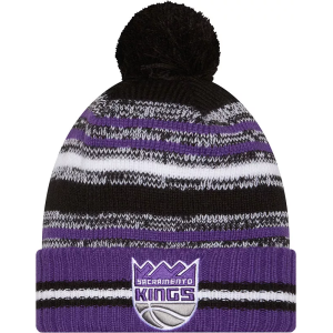 New Era Adult Sacramento Kings Black Cheer Knit Hat, Men's