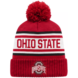 League-Legacy Adult Ohio State Buckeyes Red Pom Knit Beanie, Men's