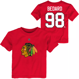 Outerstuff Toddler Chicago Blackhawks Conor Bedard #98 T-Shirt, Boys', 2T, Red
