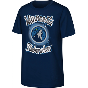 NBA Youth Minnesota Timberwolves Navy Air Brush T-Shirt, Large, Blue