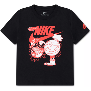 Nike Little Boys' "Heat For Your Feet" Graphic Tee, Size 7, Black