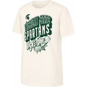 NCAA Youth Michigan State Spartans Natural Action Comics Basketball T-Shirt, Small, Tan