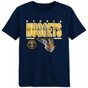 NBA Boys' Denver Nuggets Navy Hoop Dreams Short Sleeve T-Shirt, Medium, Blue