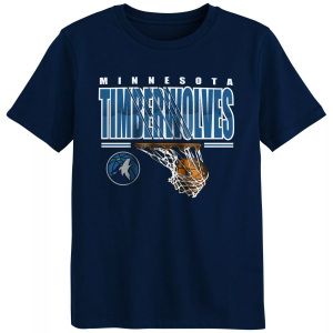 NBA Boys' Minnesota Timberwolves Navy Hoop Dreams Short Sleeve T-Shirt, Small, Blue