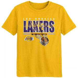 NBA Boys' Los Angeles Lakers Yellow Hoop Dreams Short Sleeve T-Shirt, Medium