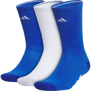 adidas Unisex BAA Graphic Cushioned 3-Pack Crew, Men's, Medium, Blue/White/Yellow
