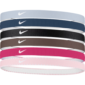 Nike Youth Flex Classic Headbands - 6 Pack, Ghost/Mystic Navy/Tattoo