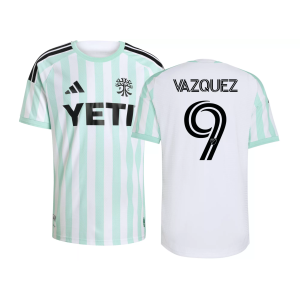 adidas Adult Austin FC Brandon Vazquez #9 2026 Secondary Authentic 'The Rooted Kit' Jersey, Men's, Medium, White