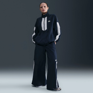 Nike Women's Sportswear Wide-Leg Woven Pants, XS, Midnight Navy/Clstn Blue