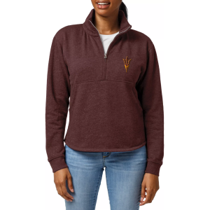 League-Legacy Women's Arizona State Sun Devils Maroon Victory Springs Quarter-Zip, Large, Red