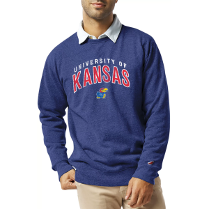 League-Legacy League-Legacy Men's Kansas Jayhawks Blue Heritage Crew Sweatshirt, XXL - $75.00 at DICK'S Sporting Goods