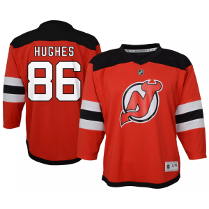 NHL Boys' New Jersey Devils Jack Hughes #86 Breakaway Black Home Replica Jersey, Size 5/6
