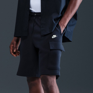 Nike Men's Club Fleece Cargo Shorts, Large, Obsidian