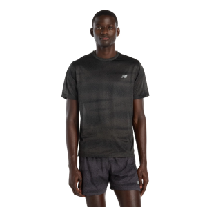 New Balance Men's RC Essential Printed T-Shirt, XXL, Black/Grey