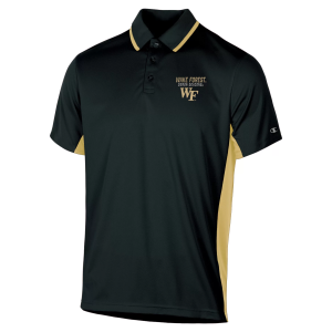 Champion Men's Wake Forest Demon Deacons True Black Promo Polo, Small