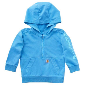 Carhartt Toddler Boys' Garment Dye 1/2-Zip Hoodie, 9M, Azure Blue Wash