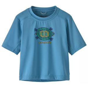 Patagonia Toddlers' Capilene Silkweight T-Shirt, Boys', 6M, Island Turtle/Shore Blue