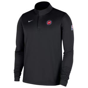 Nike Men's Detroit Pistons Black On Court Staff 1/4 Zip Pullover, Small