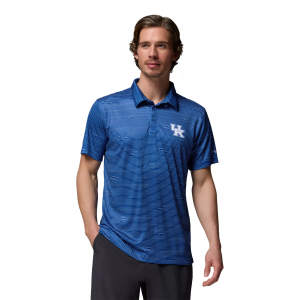 Columbia Men's Kentucky Wildcats Blue Super Terminal Tackle Polo, Medium