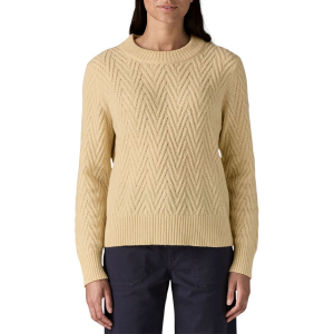 Patagonia Women's Recycled Wool-Blend Crewneck Sweater, Small, Chevron Cable/Dk Nat