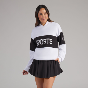 PUMA X MUMU Women's Sport CLOUDSPUN Fleece Golf Sweatshirt, XXL, White Glow