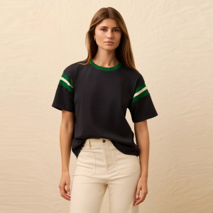 Faherty Women's Sport Jersey Throwback T-Shirt, Large, Navy Varsity