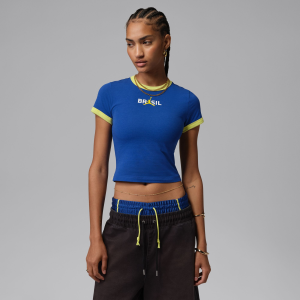 Jordan Women's Graphic Brazil Crewneck Shirt, Large, Old Royal