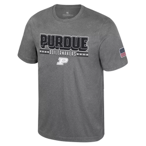 Colosseum Men's Purdue Boilermakers Heather Charcoal Blade T-Shirt, Small, Gray