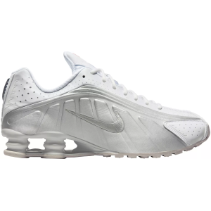 Nike Men's Shox R4 Shoes, Size 6.5, White/Metallic Silver