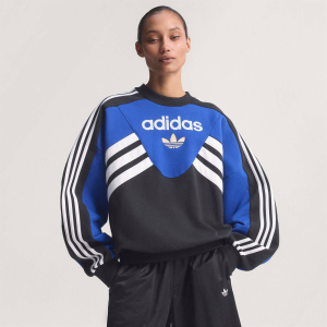 adidas Originals Women's Argentina Crew Cutline Sweatshirt, Small, Team Royal Blue/Black