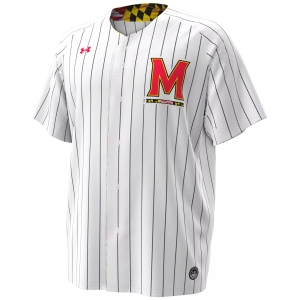 Under Armour Men's Maryland Terrapins White Pinstripe Replica Baseball Jersey, Small